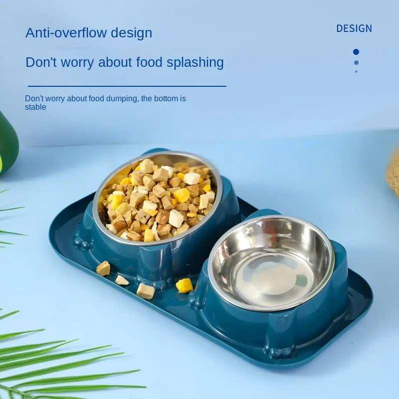 Stainless Steel Non-Slip Pet Food and Water Feeder