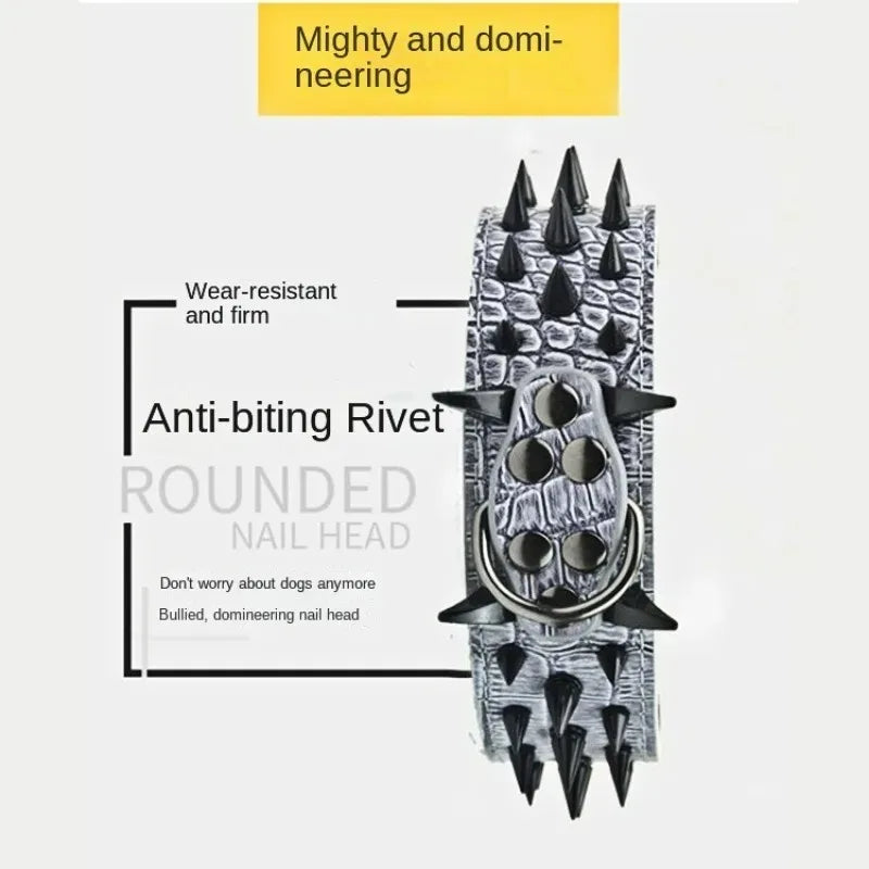 Genuine Leather Spiked Dog Collar