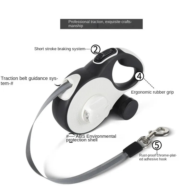 5m LED Retractable Leash For Pets