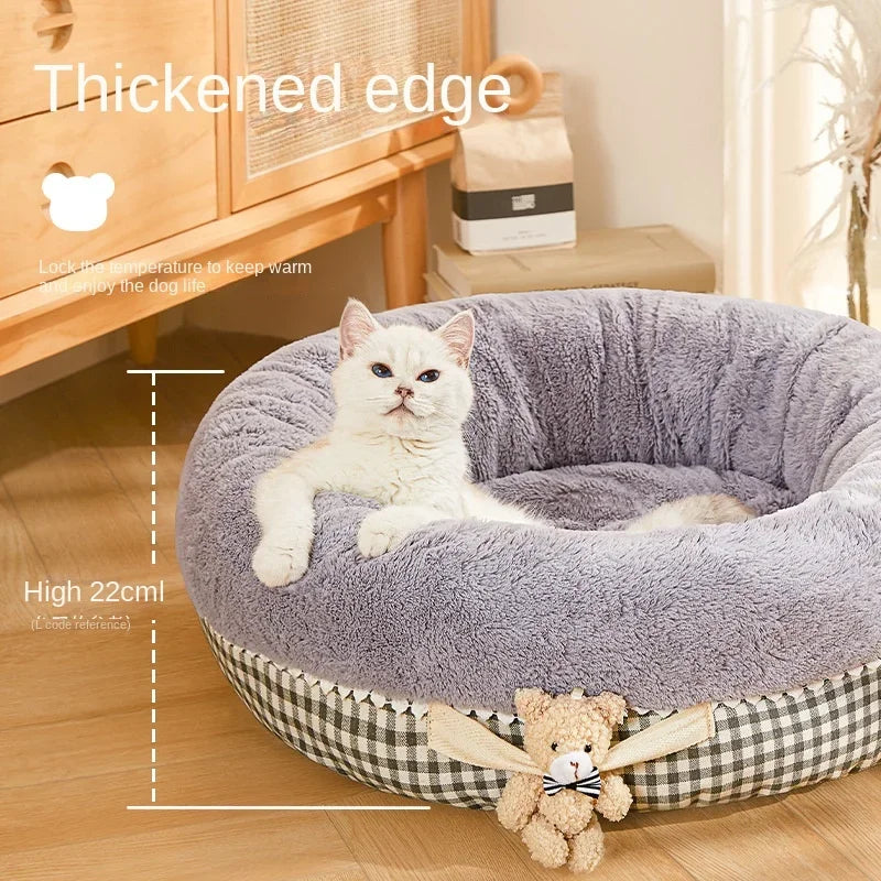 Thickened Velvet Pet Bed (Autumn/Winter)