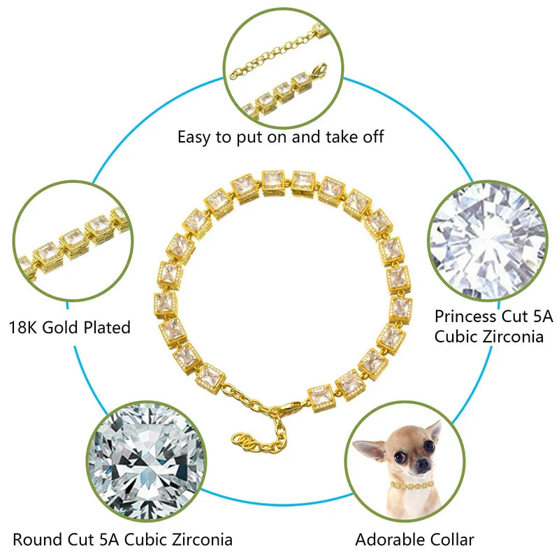 Adjustable Crystal Dog Collars
