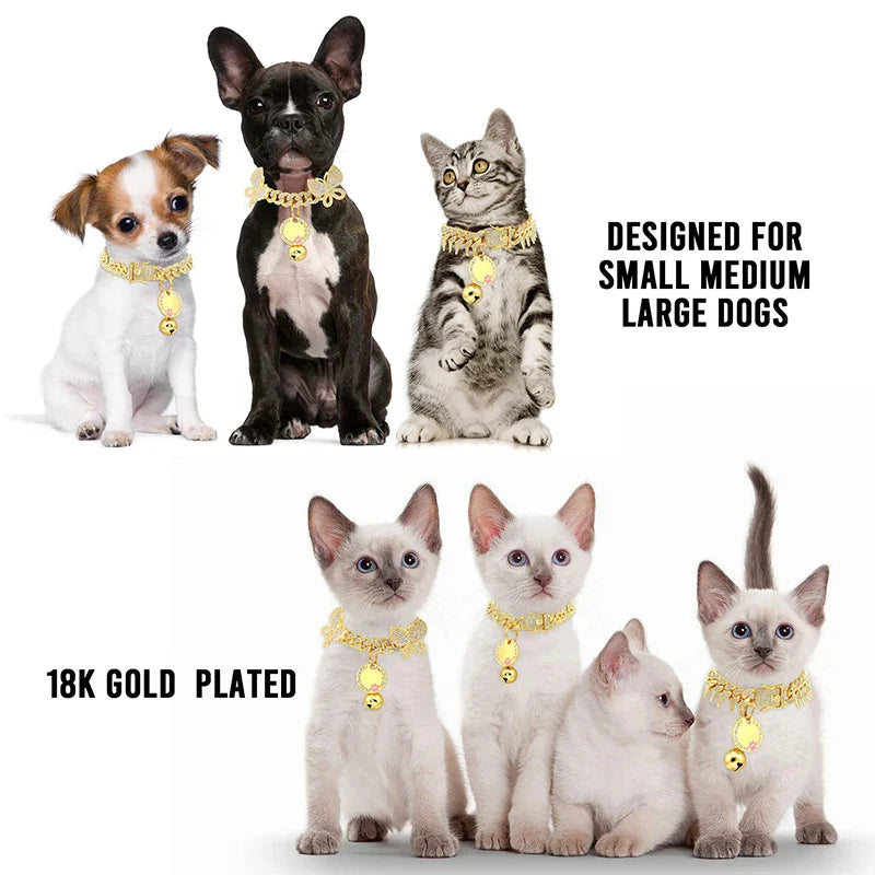 Gold Bling Dog Collar (CZ Diamonds)