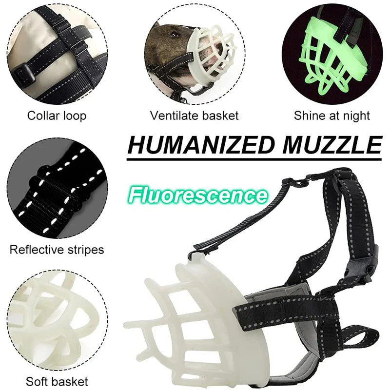 Fluorescent Reflective Dog Muzzle
