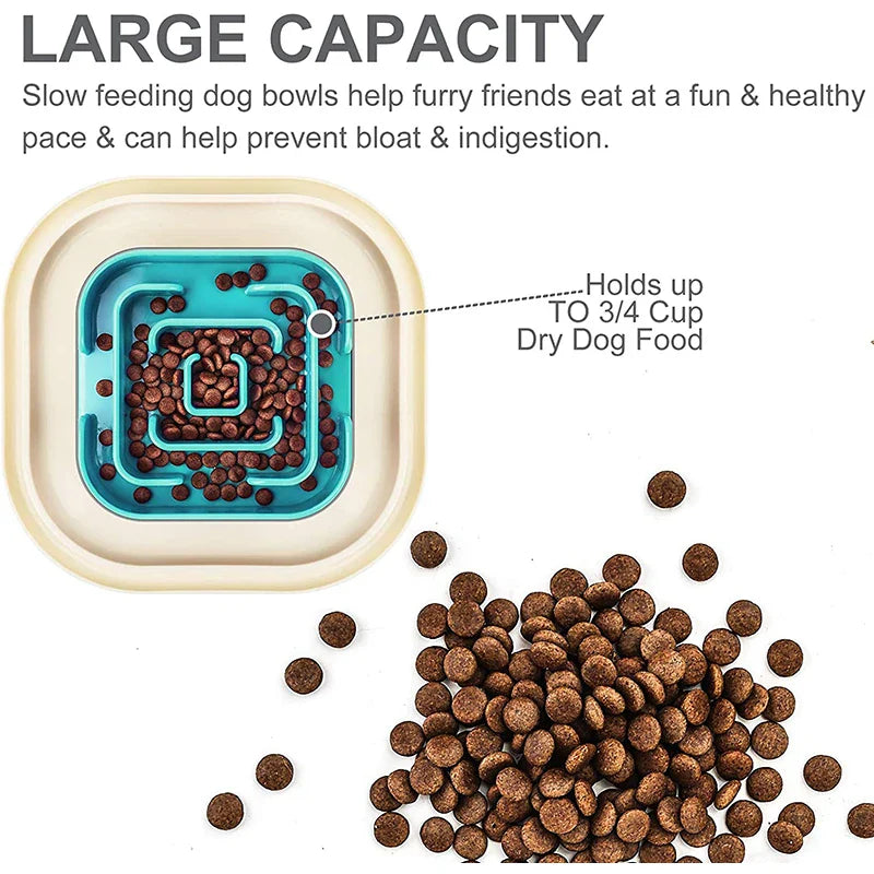 No-Spill Slow Feed Dog Bowls
