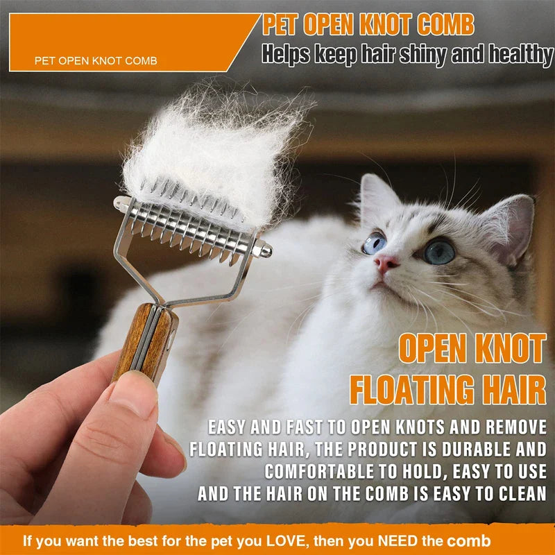 Professional Pet Rake Comb for Dogs & Cats