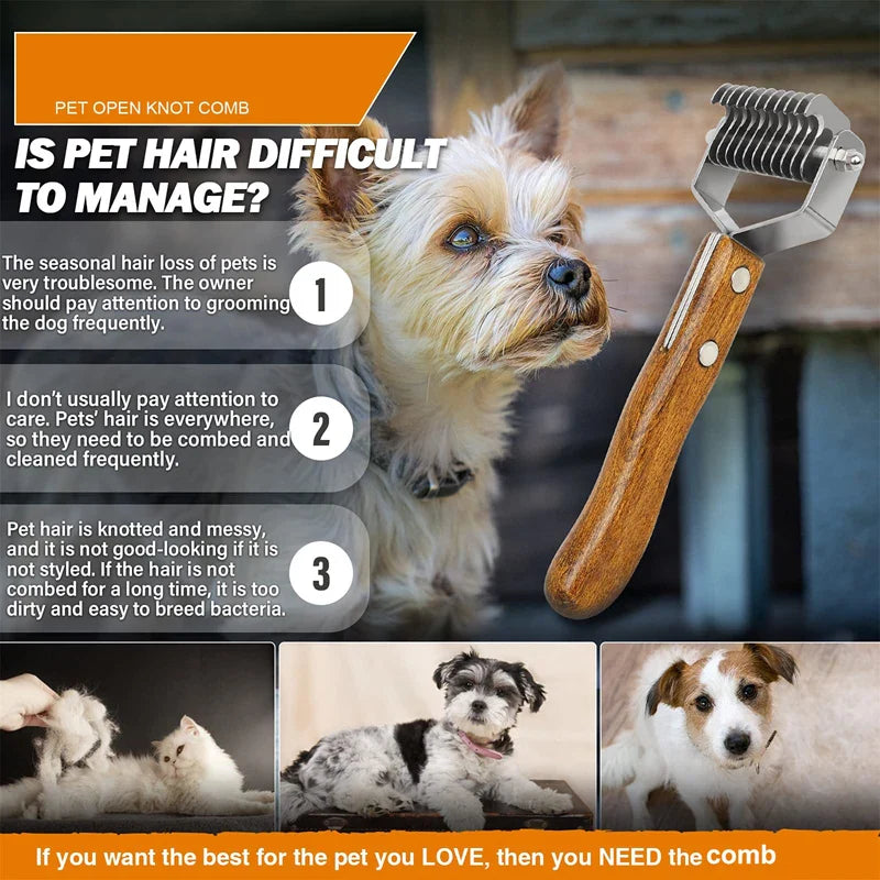 Professional Pet Rake Comb for Dogs & Cats