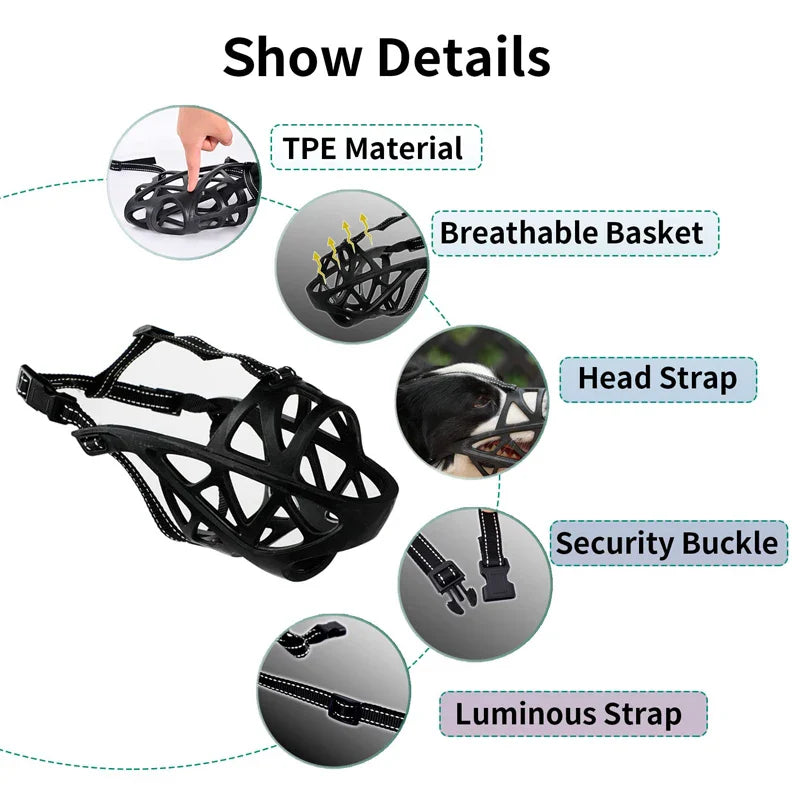 Reflective Basket Dog Muzzle