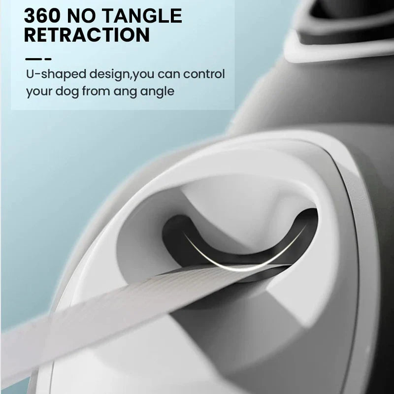Retractable Dog Leash with Flashlight & Poop Bag