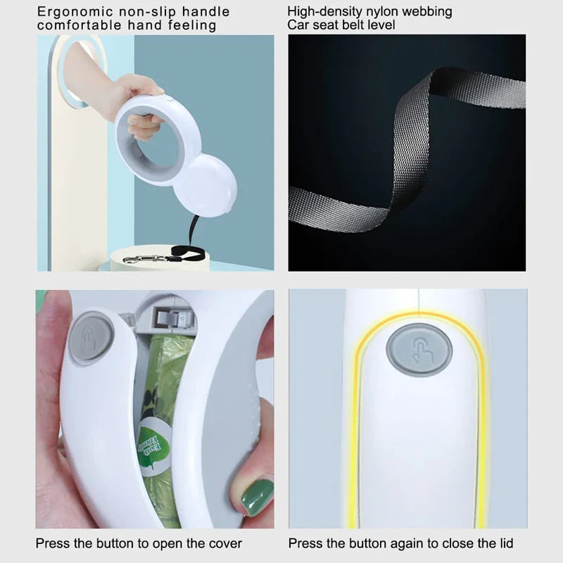 USB Rechargeable LED - Retractable Dog Leash