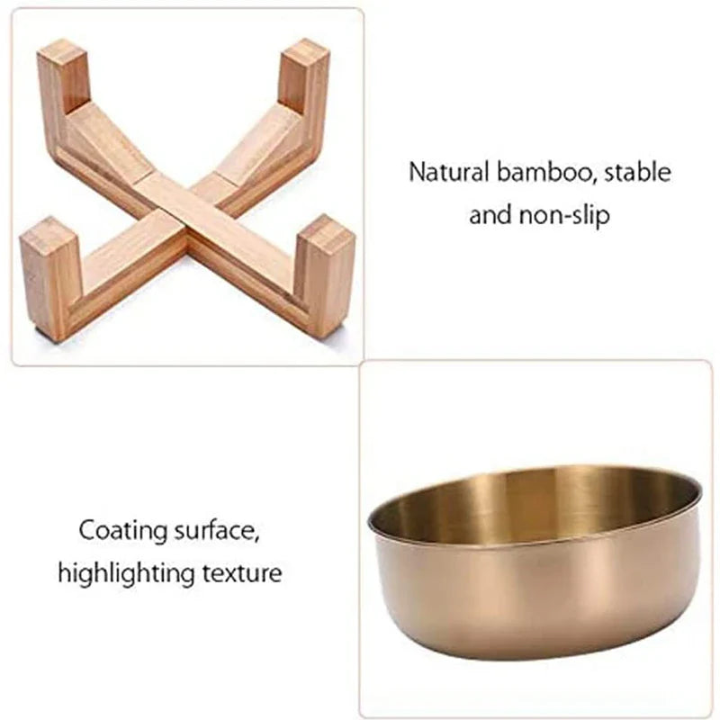 Adjustable Stainless Steel Pet Bowls with Stand