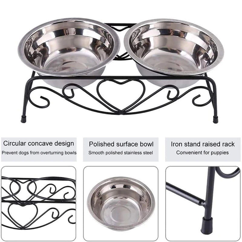 Elevated Stainless Steel Double Dog Bowls