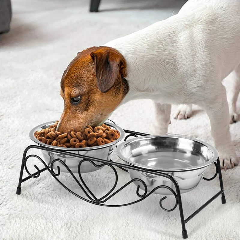 Elevated Stainless Steel Double Dog Bowls