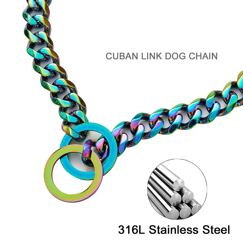 Strong Stainless Steel Dog Chain Collar