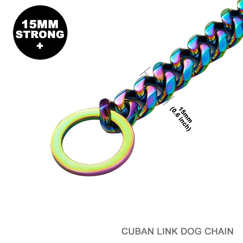 Strong Stainless Steel Dog Chain Collar