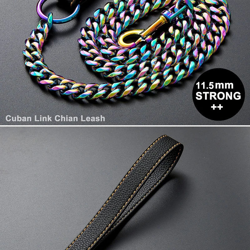 Thick Gold Chain Leash for Large Dogs