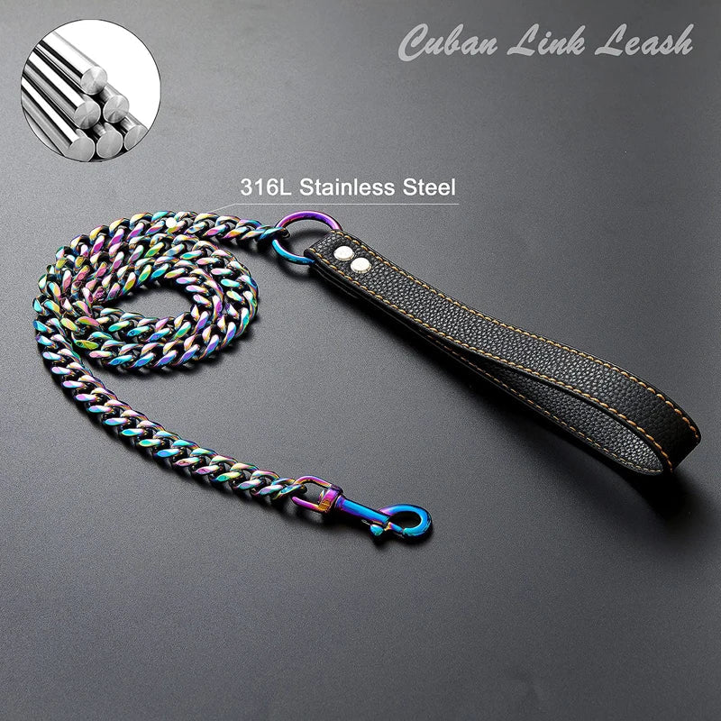 Thick Gold Chain Leash for Large Dogs