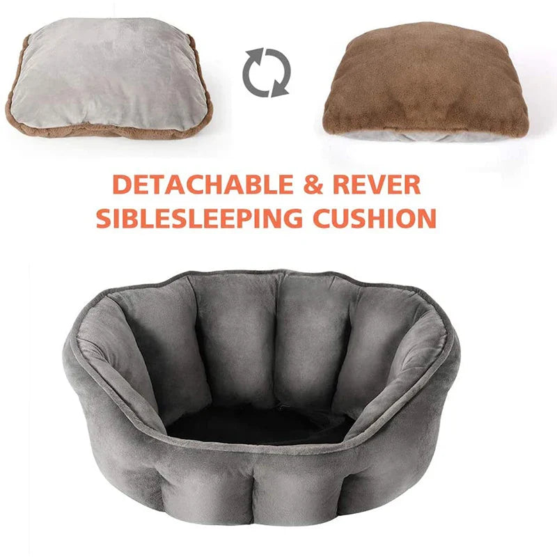 Ultra Soft Washable Pet Bed with Detachable Cushion