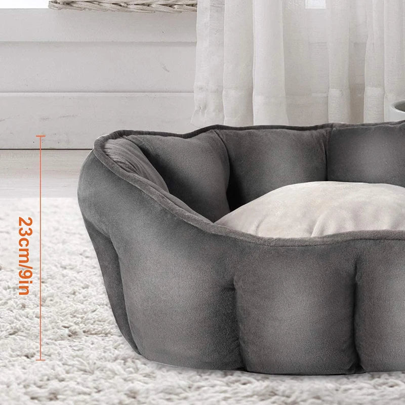 Ultra Soft Washable Pet Bed with Detachable Cushion