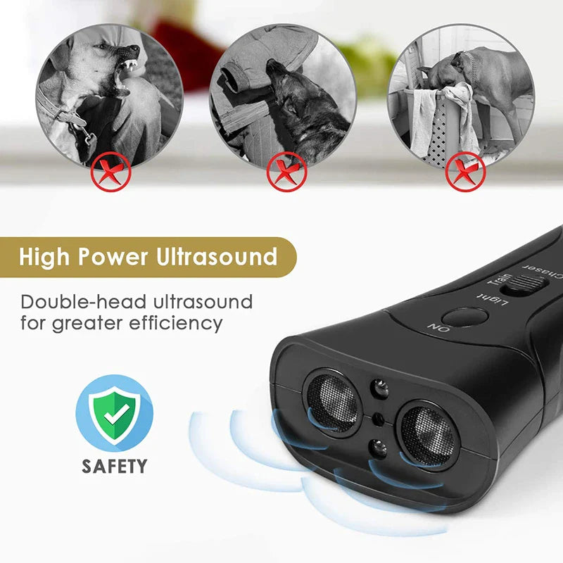 Ultrasonic Dog Repeller (Safe, Flashlight)