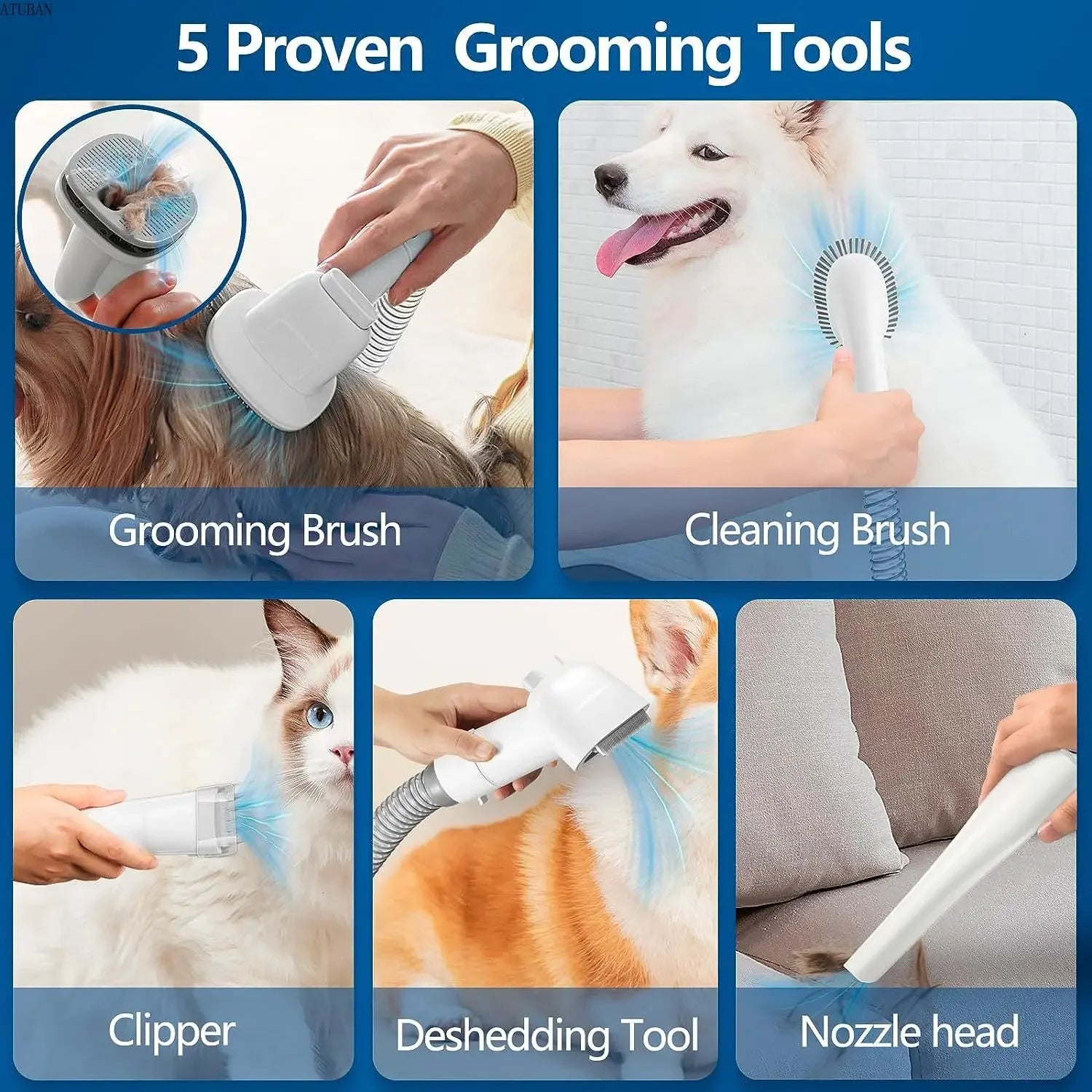 Dog Vacuum Kit: Grooming & Hair Removal