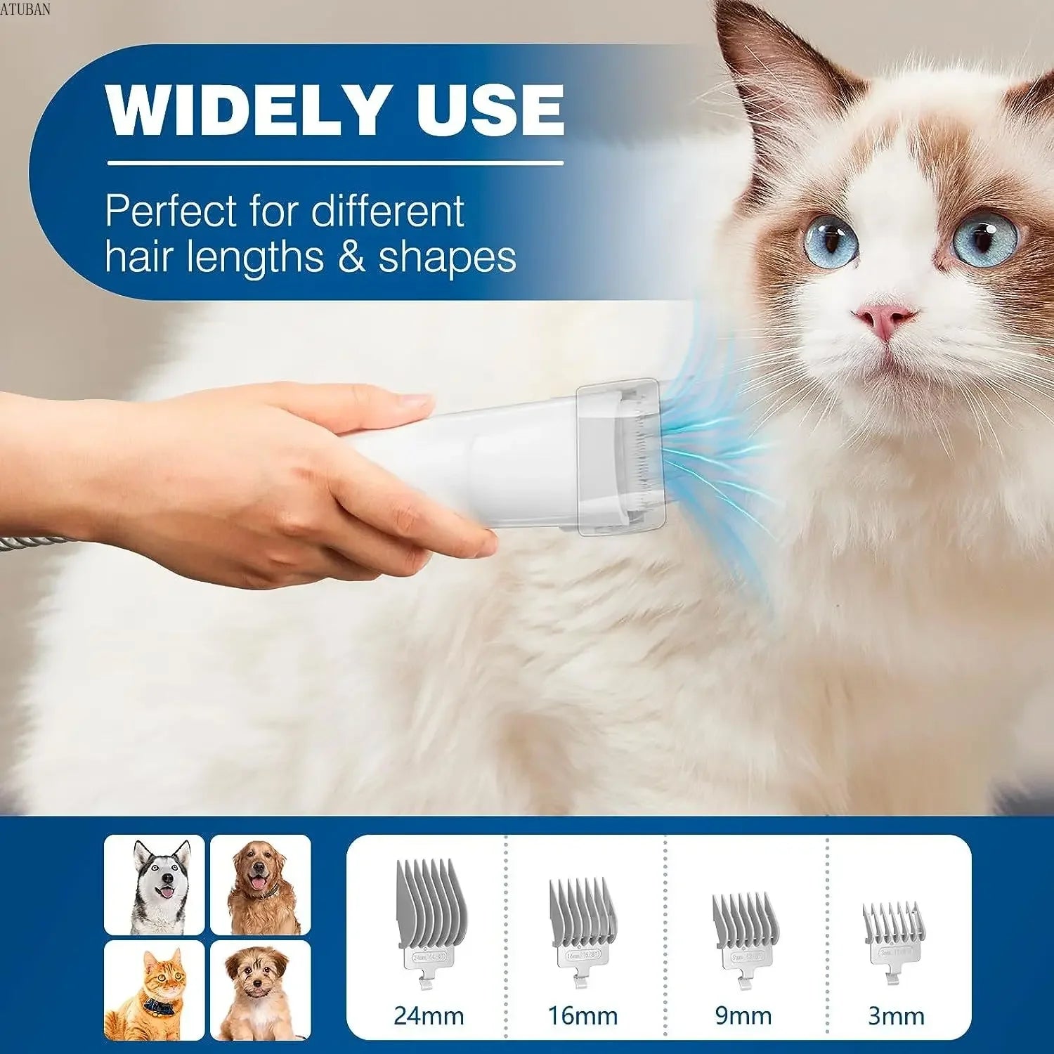 Dog Vacuum Kit: Grooming & Hair Removal