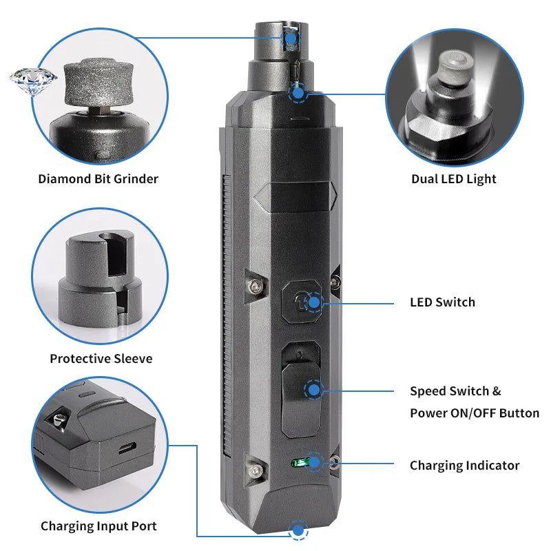 Rechargeable Nail Grinder for Dogs and Cats