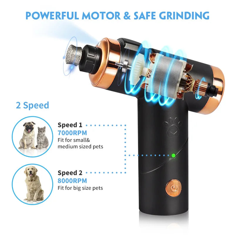 Rechargeable Nail Grinder for Cats and Dogs
