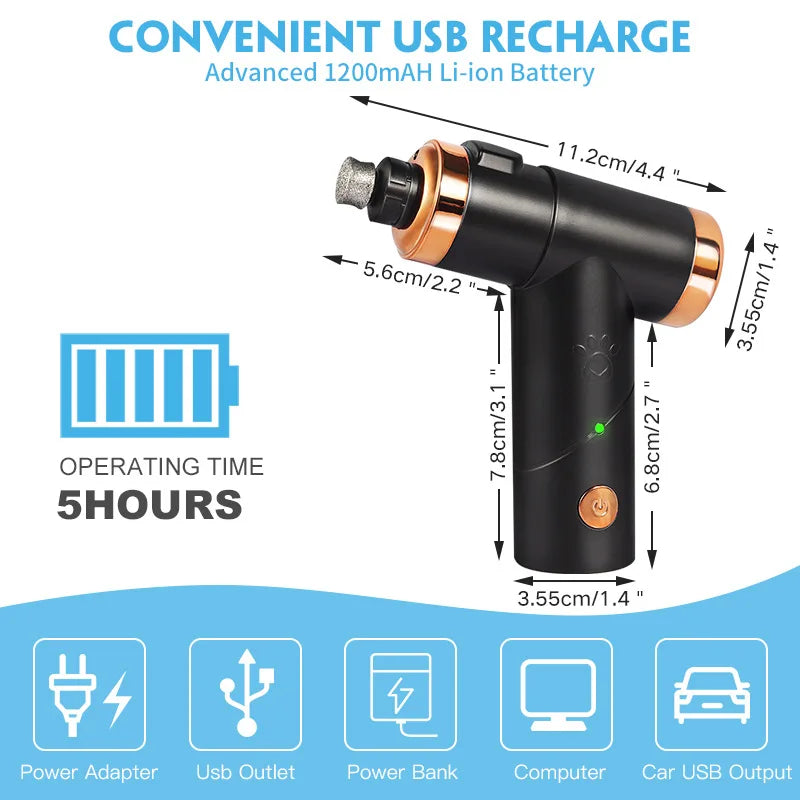 Rechargeable Nail Grinder for Cats and Dogs