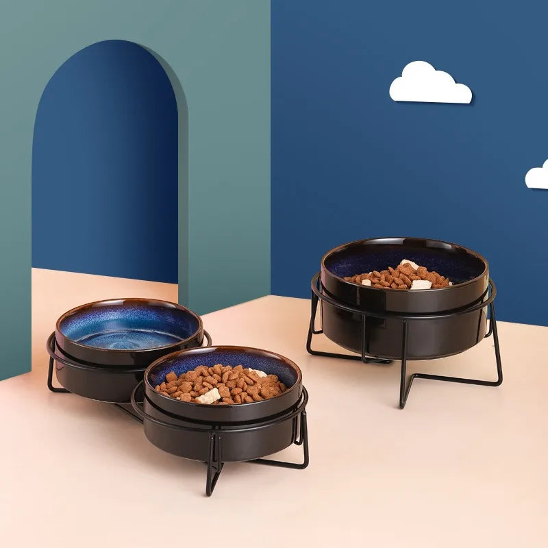 Starry Sky Double Bowl with Iron Frame