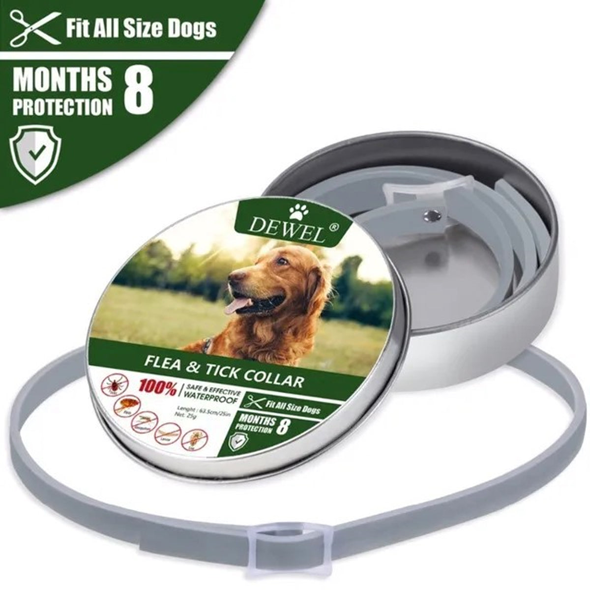 Adjustable Dog Flea & Tick Collar (Waterproof)