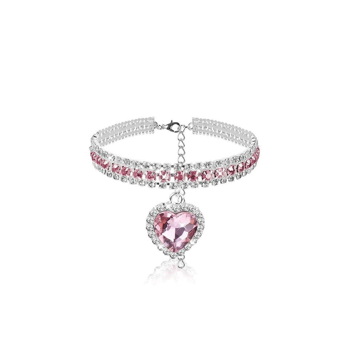 Adjustable Bling Pet Collar (Crystal Heart)