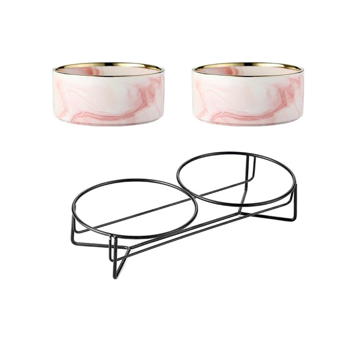 Raised Double Ceramic Bowl for Pets