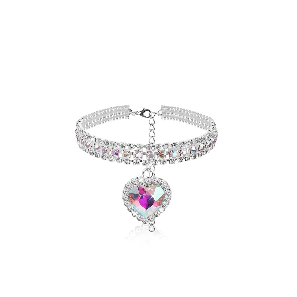 Adjustable Bling Pet Collar (Crystal Heart)