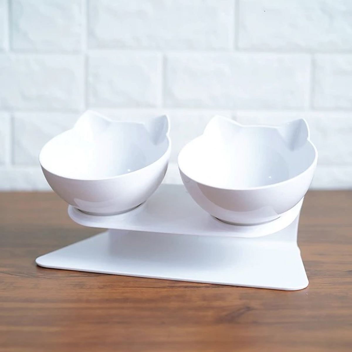 Raised Double Cat Bowl with Stand
