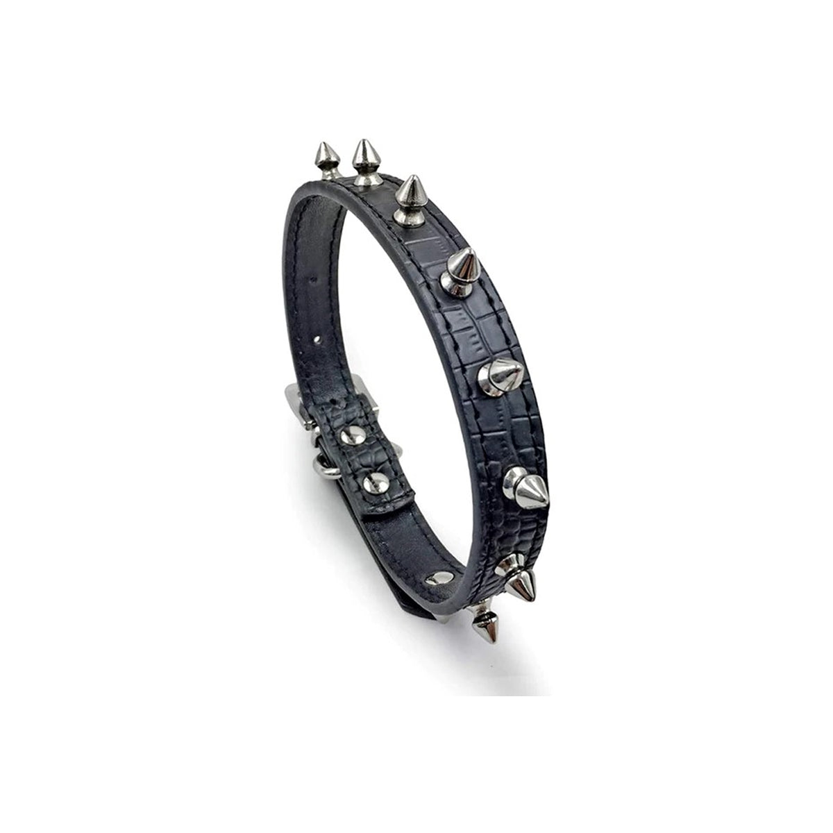 Spiked Dog Collar (Leather, Adjustable)