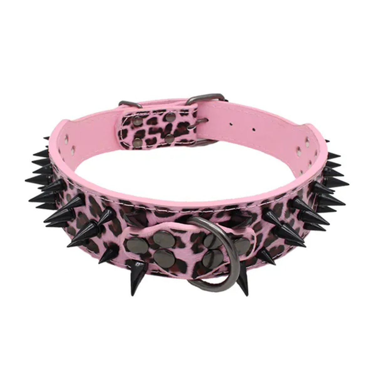 Genuine Leather Spiked Dog Collar