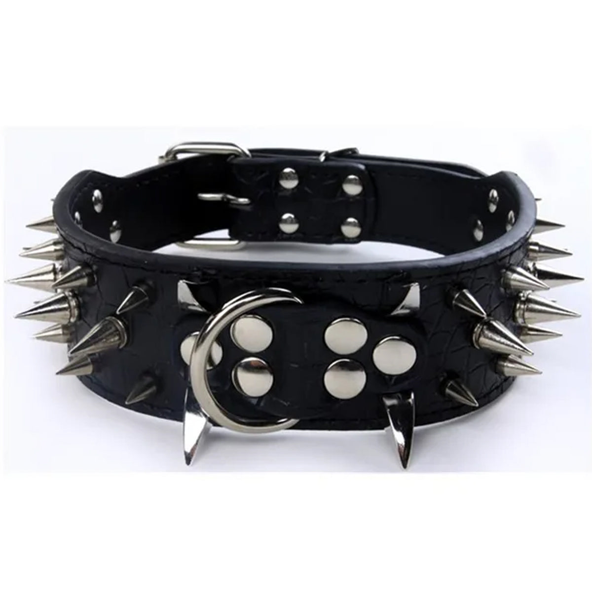 Stylish Spiked Studded Leather Dog Collar