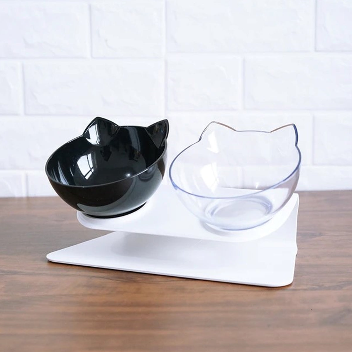 Raised Double Cat Bowl with Stand