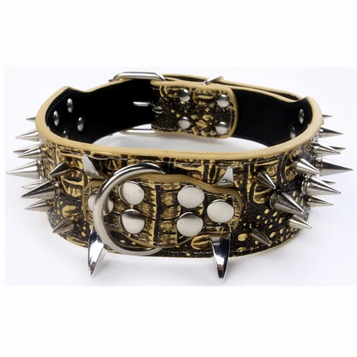 Stylish Spiked Studded Leather Dog Collar