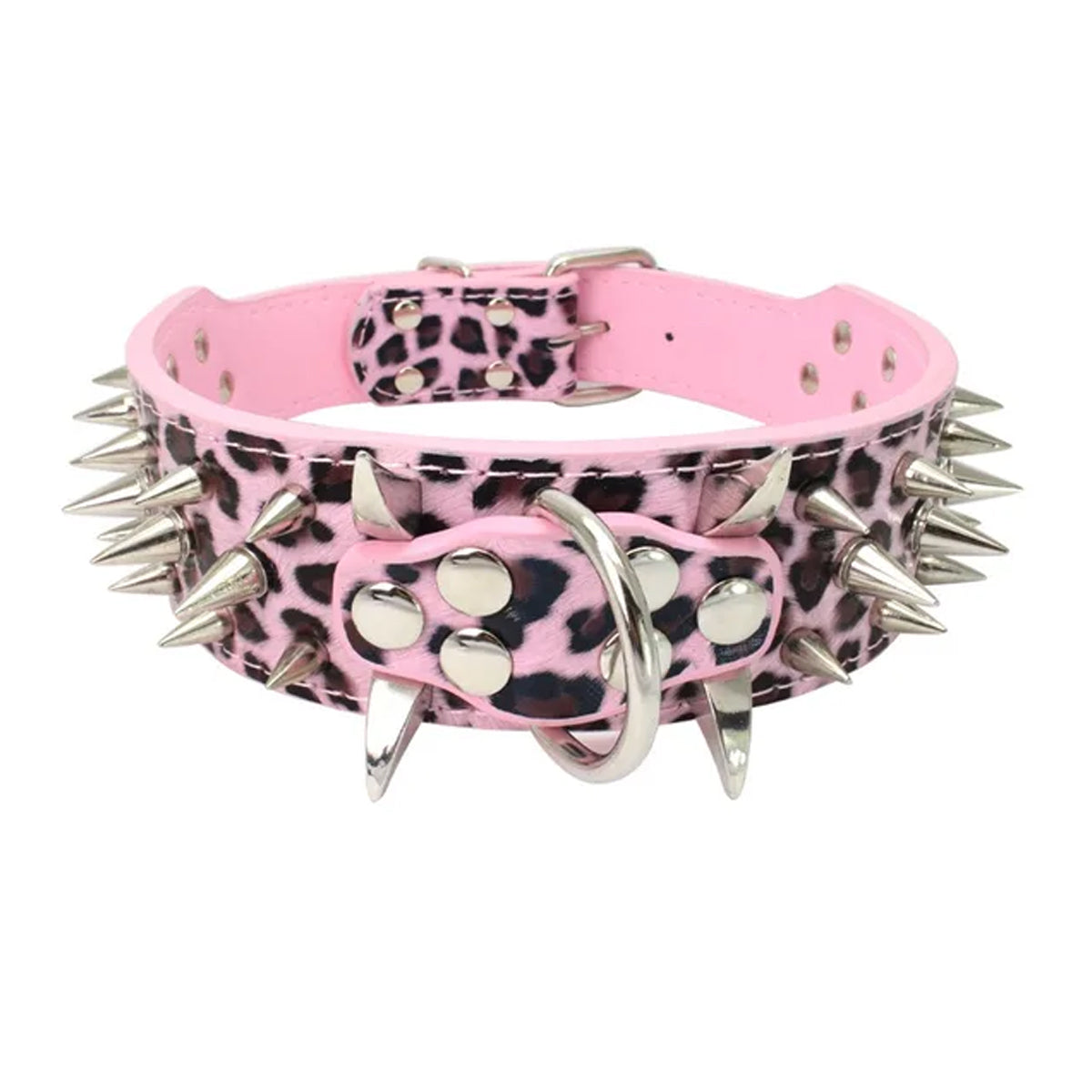 Stylish Spiked Studded Leather Dog Collar