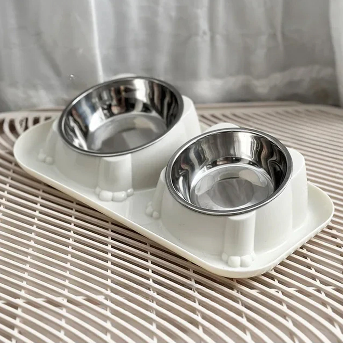 Stainless Steel Non-Slip Pet Food and Water Feeder