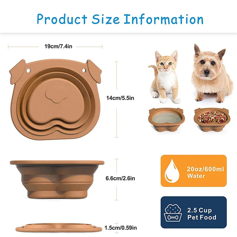 Portable Collapsible Silicone Dog Bowls
