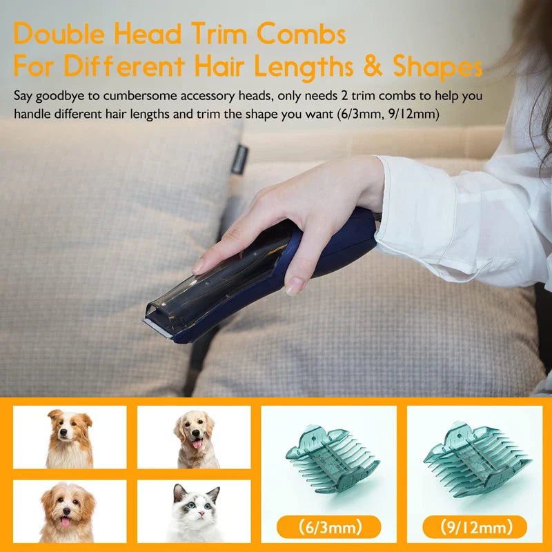 Cordless Pet Vacuum Trimmer (Low Noise)