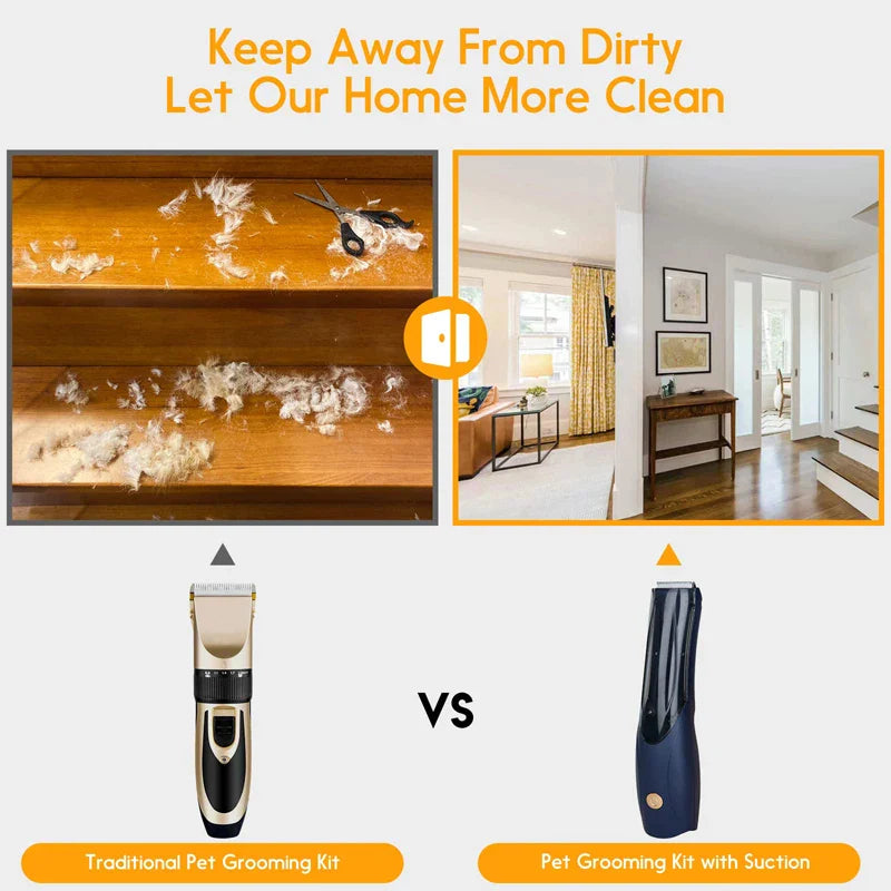 Cordless Pet Vacuum Trimmer (Low Noise)