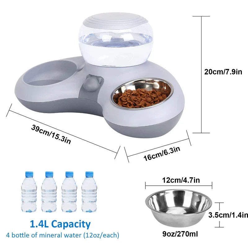 Auto Water Cat Feeder (Tilted Bowls)