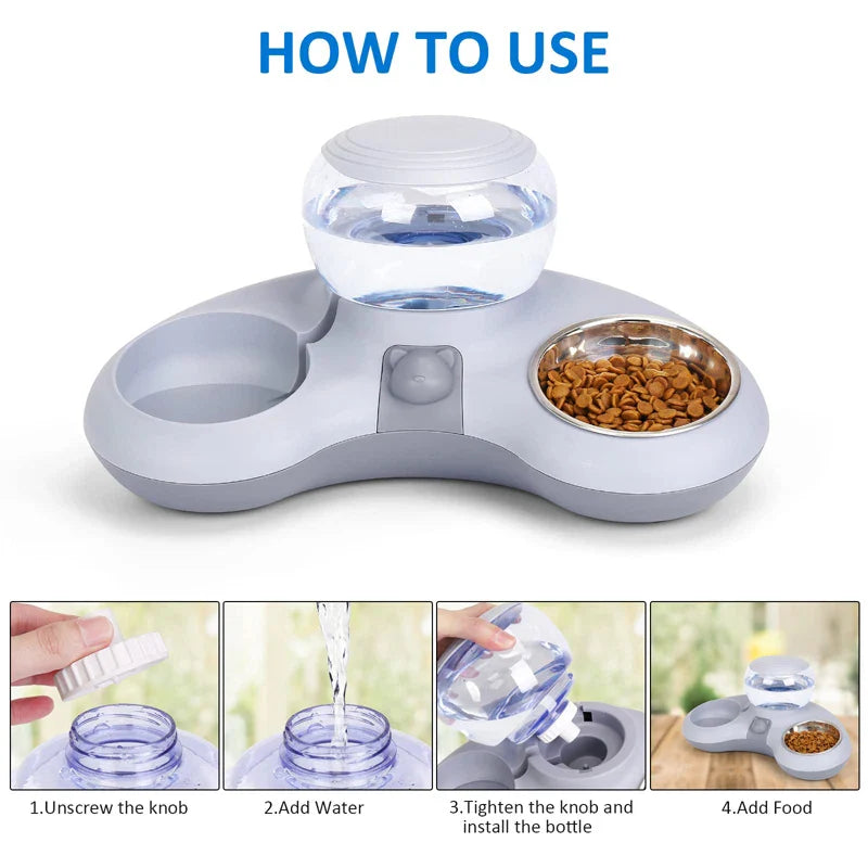 Auto Water Cat Feeder (Tilted Bowls)