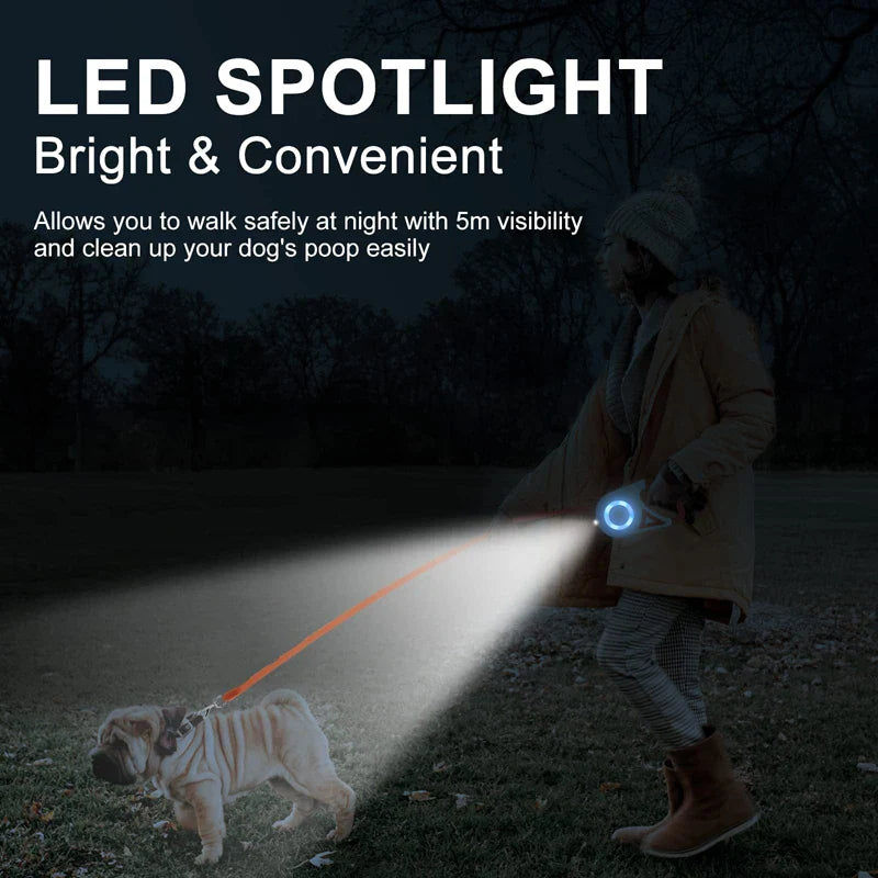 LED Retractable Dog Leash for All Breeds