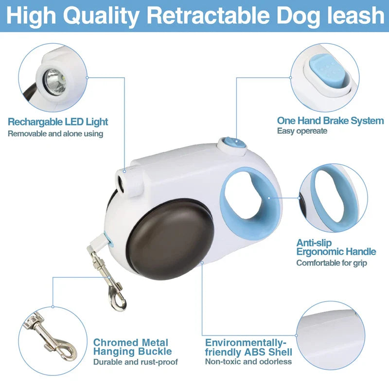 Retractable Leash with Water Bowl & Food Box