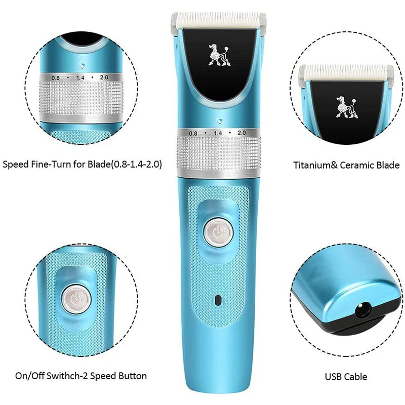 Cordless Dog Shaver (USB, Painless)