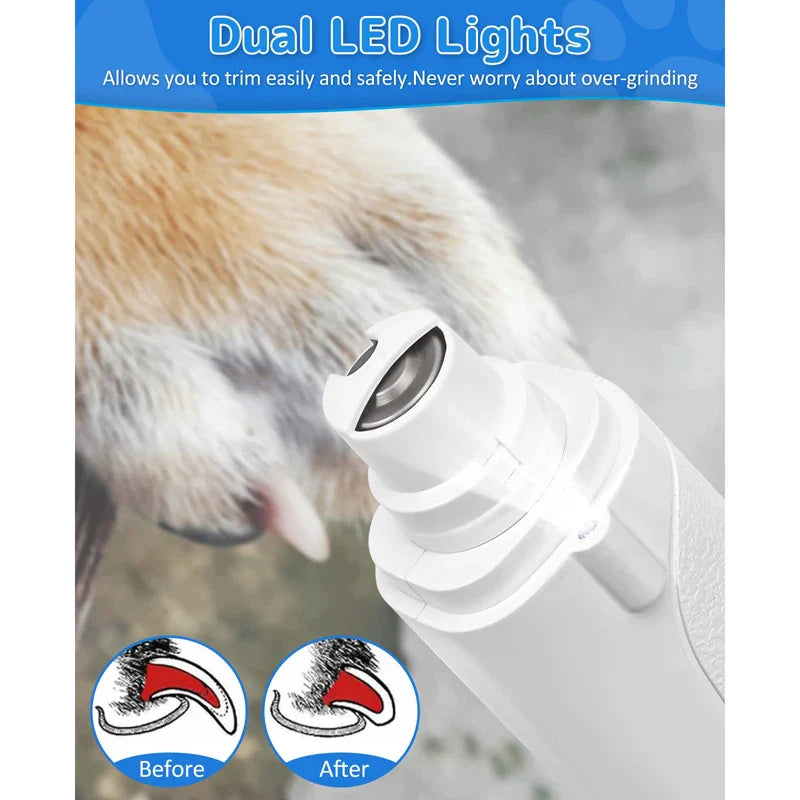 Professional 2-in-1 LED Pet Nail Clipper Grinder